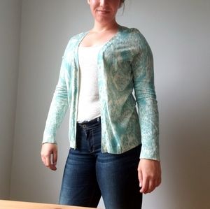 Talbots Blue and White Cardigan Size S